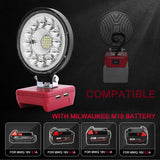 9800LM Cordless Work LED od Light Flashlight High Low Ceam Control Spotlight for Milwaukee 20V Max Li-ion Battery