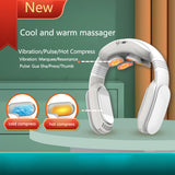 Hanging Neck Fan Air Conditioner No Leaf Neckband Portable Air Cooler Heating Cooling Massager Hot Compress Vibration Massager
