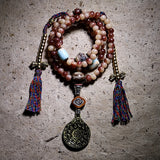 Original Ecological Bloody Natural Camel Bone Bracelet Tibetan Buddhist Beads 108 Pcs