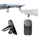 2Piece Laptop Stand Portable Invisible Zinc Alloy Mini Laptop Cooling Pad Foldable Computer Keyboard Riser 10-17 Inches Notebook