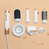 New Hot Air Brush 7 in 1 Flat Iron Hot Air Pick Electric Comb One Step Hair Dryer Fast Hair Straightener Brush