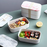 Boxes Marble Pattern Lunch Office Bento Box Microwave Dinnerware Food Storage Container For Adult