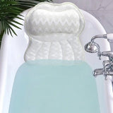 Supportive Bath Cushion Ergonomic Air Mesh Bathtub Pillow with 6 Suction Cups Hook Neck Shoulder Support for Ultimate
