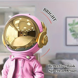 1pc Pink Astronaut Ornament, Resin Statue Art Craft, For Home Living Room Office Cafe Decor, Room Tabletop Display Entryway Decor, Winter Christmas New Year Decor