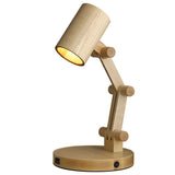 Home Decor Bedroom Wood Rechargeable Table Lamp Study Led Desk Lamp