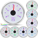 Auto Gauge 2" 52MM Voltmeter for Marine Boat Car 8-16V VOLTS with 7 Color Backlight IP67 Waterproof Volt Meter Indicator