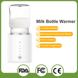 Portable Baby Bottle Warmer Wireless Milk Heater Defrosting Heating Dual Modes 4 Levels Temperature for Travel Outdoor Use