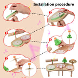 Set 7-in-1 Desktop Portable Detachable Drum Kits Percussion Instrument Natural Wood Smooth Burrless for Birthday Gift