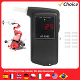 Professional Breathalyzer Portable Digital Breath Meter with 10pcs Mouthpieces Alcohol Tester