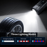 Portable Compressor - Cordless Electric Tire Inflator, 8000mAh 1000A Jump Starter and Air Pump with Emergency Light for Car.