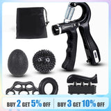 Grip Forearm Grips Strengthener Kit-6 Pack Adjustable Hand Grip,Finger Exerciser,PVC Massage Ball