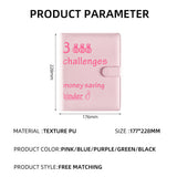 100 Envelopes Money Saving Challenge Budget Binder PU Leather Cover with Cash Envelope PVC Pocket Zipper/Digital Stickers