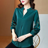 Women's Thin Short Sleeve Western Style Chiffon Shirt
