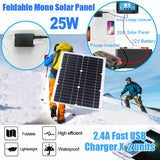 Dual 25W Panel+6000W Inverter Solar Power Generation System DC 12V to AC 110V/220V with Smart USB Charger Ports