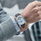 GUANQIN Sapphire Men's Leather Watch Automatic Date Luxury Mechanical Watch Stainless Steel Men's Clock Relogio Masculino 2022