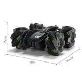 Vertical double-sided flip bucket remote control stunt drift light horizontal cool high-speed climbing toy car