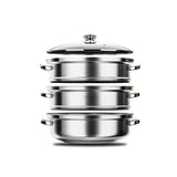 1 Set, Stainless Steel 2/3 Layers Steamer Set, Multifunctional Extra Thick Cookware, Cooking Utensils, Kitchen Utensils