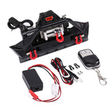 Front Bumper With LED Light & Winch For Axial SCX10 II III Traxxas TRX-4 TRX4 1/10 RC Crawler Car Upgrade Parts