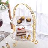 2X Cake Double-Layer Arch-Shaped Golden Fruit Dessert Rack Wedding Birthday Party Decoration Cupcake Stand Gold