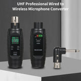 UHF Professional Wired to Wireless Microphone Converter Micphone Transmitter & Receiver 571~598MHz Receiving Transmission