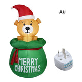 Christmas 1.5M Iatable LED Light Decorations Halloween Air Blown Bear With Gift Bag Outdoor Home Decor Supplies