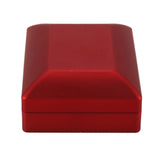 LED Lighted Necklace Box Rubber + Plush Pendant Case for Jewelry Display Wedding 's Day Gift (Red)