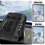 12V/24V Portable Car Heating Coog Window Defroster Deer 2-in-1 Electric Heater Fan Anti Fog Device Accessory