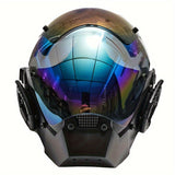 1pc Rotate Antenna Cyberpunk Mask,Cosplay For Men Techwear Accessories Futuristic Cyber Punk Full Face Mask, Cosplay Samurai Warrior Masquerade Party Costume Cosplay Mask