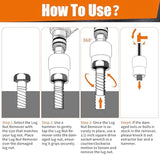 Wheel Lock Removal Kit,10Pcs Lug Nut Remover,1/2Inch-Drive Impact Out Bolt Extractor Socket For Removing Damaged Durable