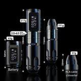 Ambition Mars Professional Wireless Tattoo Machine Pen Adjustable Stroke2.0-4.0mm Cartridge 1800mAh Coreless Motor Tattoo Artist