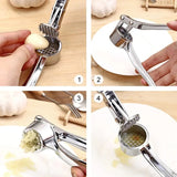 Kitchen OS press, ginger or stainless steel manual crusher, silver, kitchen accessories