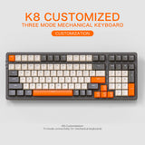 K8 2.4G Wireless Bluetooth-compatible Wired Three-mode nical RGB Backlight 100 Keys Hot Swappable Gaming Keyboard