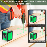 2 es Laser Level 4° Self-leveg hine Rechargeable Lithium Battery Leveg Tool Omnidirectional Ground Wall Sticker