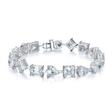 Women's Fashion And Fully-jewelled Shaped Sterling Silver Bracelet