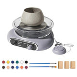 Mini Clay Art Kit - 4.7" Electric Pottery Wheel with Petal Support and Speed Control for Kids and Adults.