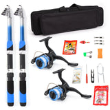 Sets Rod Reel Combo Full Kit with 2PCS 2.1m Telescc Rods Spinning Reels Ultralight Fishing Accessory