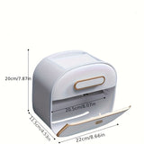 1pc Multifunctional Tissue Storage Box, Creative Toilet Roll Paper Holder, Wall Mounted Tissue Dispenser Container, Waterproof Bathroom Hanging Tissue Storage Rack, Bathroom Accessories