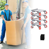 Heavy Mover 5-Wheel Furniture Dollies Locking Wheels Load Lifter Moving Tool Set with Anti-Skid Pad Home