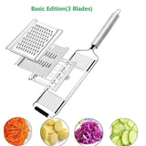 4 in1 Stainless Steel Shredder Cutter Multi-Purpose Vegetable Slicer Cuts Set Manual Fruit Carrot Potato Grater