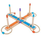 Toss Toy Set Game 3-12 Years Kids Outdoor Games Wooden Ring Throwing Play Tape