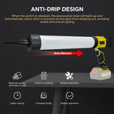 Sausage Caulking Cordless Caulk 4-Speeds Electric Extruder Seam Filg Gun for 20V Battery (No Battery)