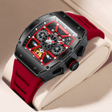 GUANQIN Mechanical Automatic Watch Sapphire Bracelet Accessories Automatic Winding Men's Watch Strap Empty Tourbillon Silicone