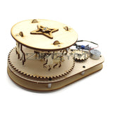 Wood Assembly Material Physical Science Aid Creative DIY Merry-Go-Round Voice Control Electric Motor Experiment