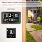 3-In-1 Weather Station - Wall-Mounted Digital Thermometer, Hygrometer, Barometer with Indoor/Outdoor Color Screen Clock.
