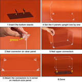Display Case Acrylic Lid and Black Base Clear Football Boxes with Ball Holder