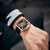 GUANQIN Mechanical Leather Strap Luxury Men's watches 50M Waterproof Sapphire Steel shell watch for men Automatic movement watch