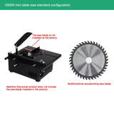 220V Multifunctional Electric 1200W Desktop Circular Cutter Aluminium Wood Plastic Cutting Mini Table Saw