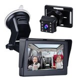 Camera 1080P 4.3Inch Baby Cam Night Vision Safety Car Seat Monitored Mirror Adjustable Angle Length 5M Long Cable