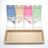 4 Grids Wheat Straw Seasoning Box Kitchen Cruet Condiment Bottle Jar Storage Box Salt Pepper Cumin Powder Salt Pepper Box Tool