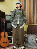 Women's Retro Stitching Lapel Small Fragrance Shirt Coat